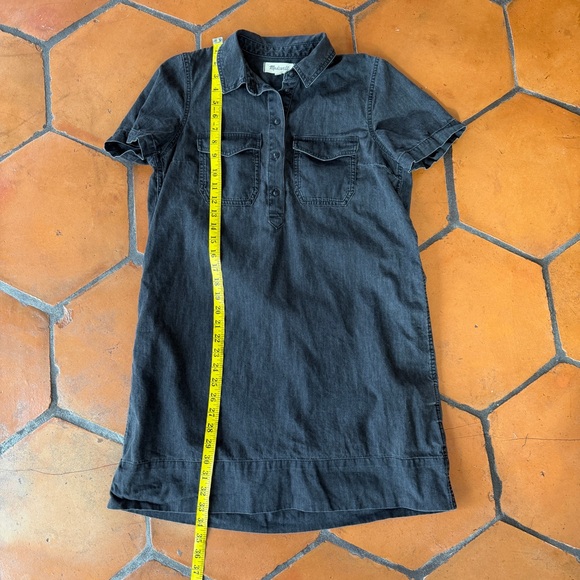 Madewell Denim Short-Sleeve Popover Shirtdress in Charcoal Beach Casual Small S - Picture 7 of 8